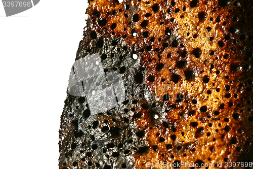 Image of Close up of a grilled slice of bread