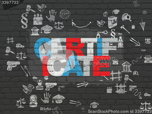 Image of Law concept: Certificate on wall background