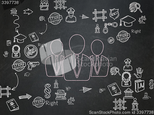 Image of Law concept: Business People on School Board background