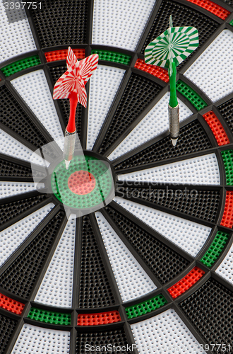 Image of Dart board with dart