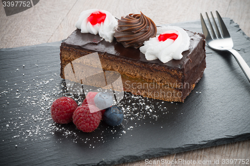 Image of Piece of chocolate cake