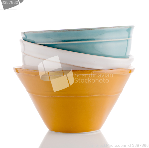 Image of Three colored bowls