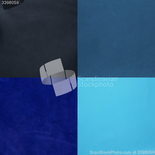 Image of Set of blue leather samples