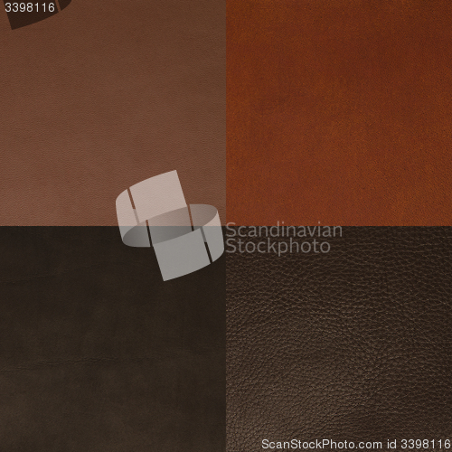 Image of Set of brown leather samples