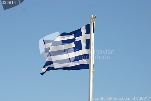 Image of Greek flag flying - Flagg from Greece