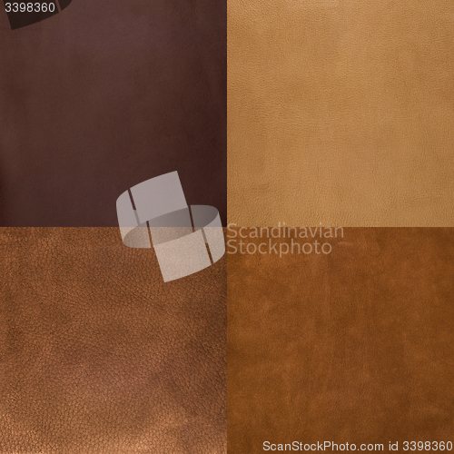 Image of Set of brown leather samples