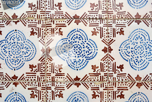 Image of Traditional Portuguese glazed tiles