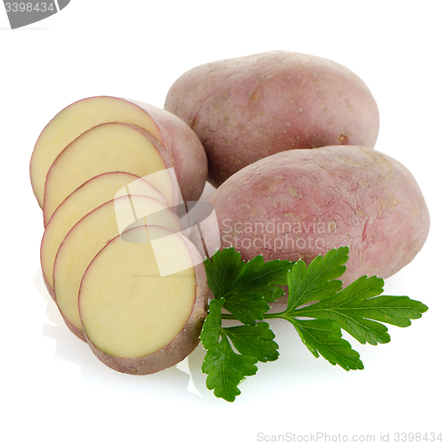 Image of Red sliced potatoes
