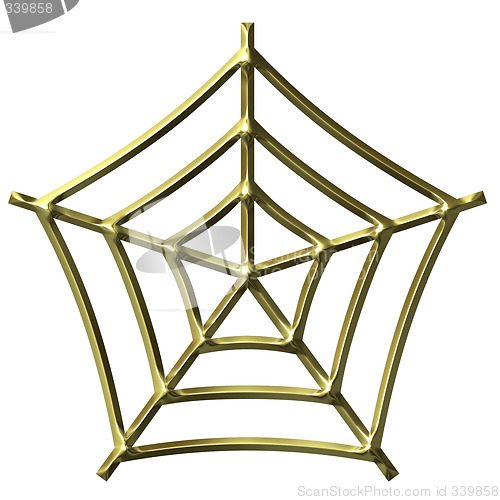 Image of 3D Golden Spider Web