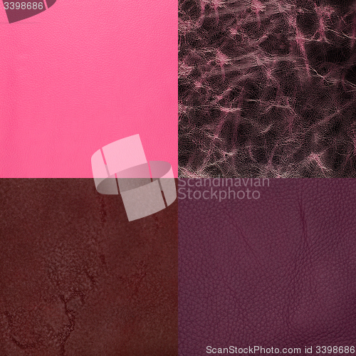 Image of Set of pink leather samples