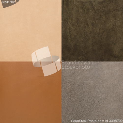 Image of Set of brown leather samples
