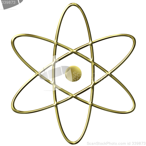 Image of 3D Golden Atom Symbol