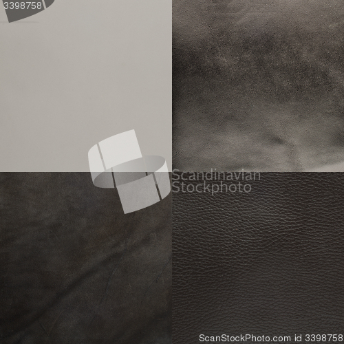 Image of Set of grey leather samples