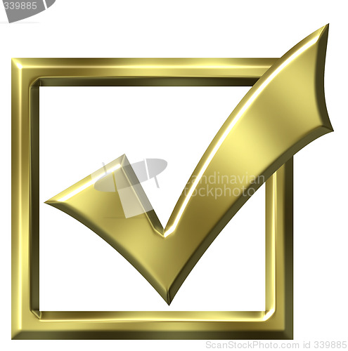 Image of 3D Golden Ticked Box