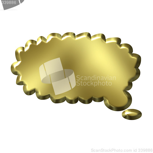 Image of 3D Golden Thought Bubble