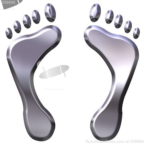 Image of 3D Silver Foot Prints