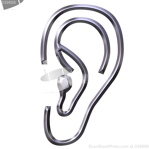 Image of 3D Silver Human Ear