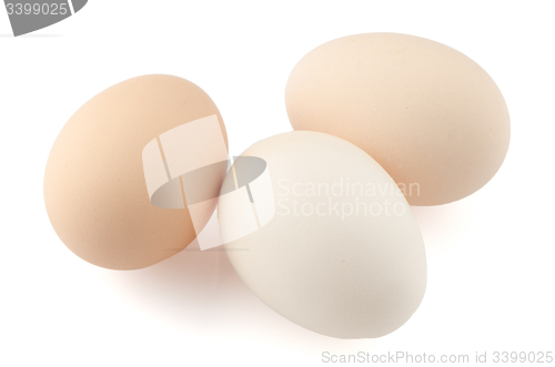 Image of Three eggs on white 