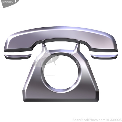 Image of 3D Silver Telephone