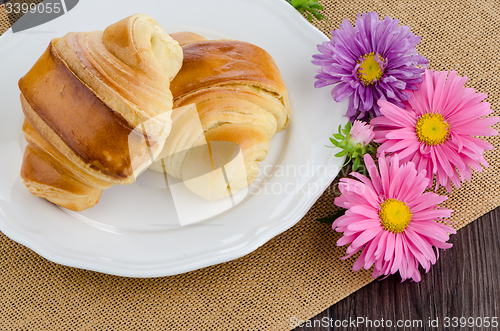 Image of Croissants with orange juice 