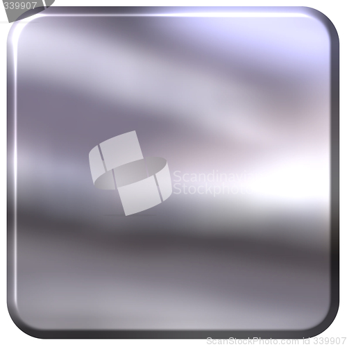 Image of 3D Silver Square with rounded edges