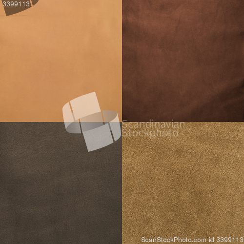 Image of Set of brown leather samples