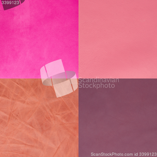 Image of Set of pink leather samples