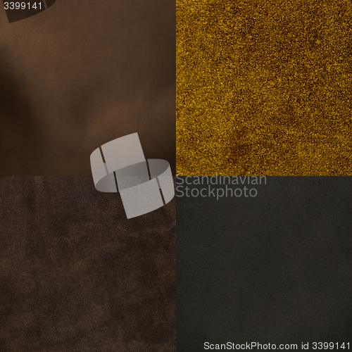 Image of Set of brown leather samples