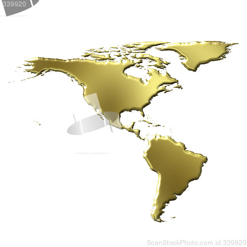 Image of America 3D Golden Map