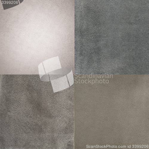 Image of Set of grey leather samples