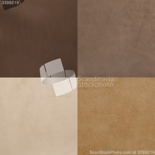 Image of Set of brown leather samples