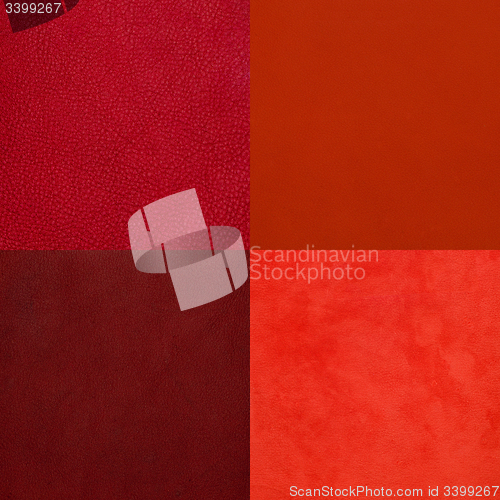 Image of Set of red leather samples