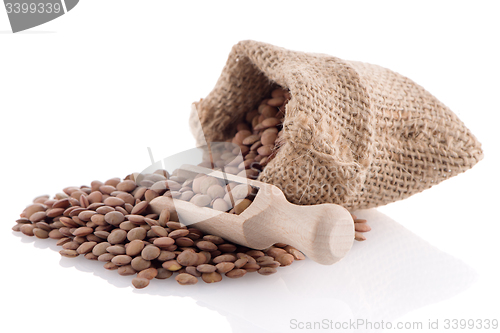 Image of Burlap bag with lentils
