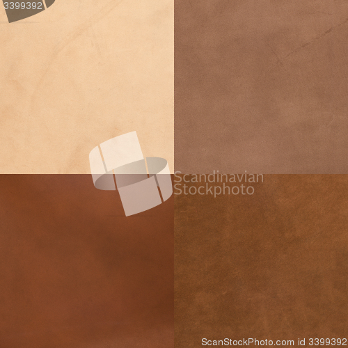 Image of Set of brown leather samples