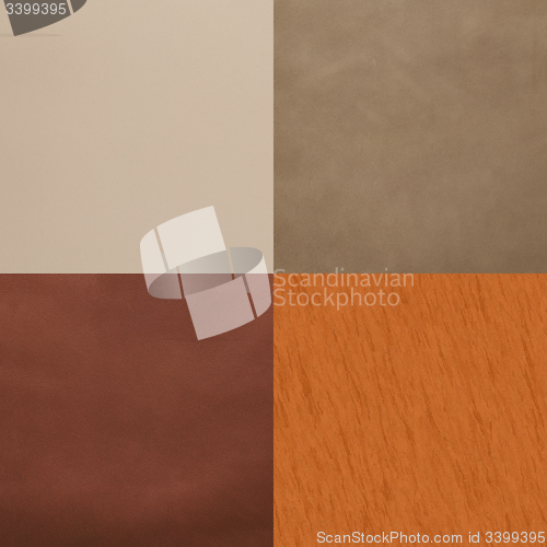 Image of Set of brown leather samples