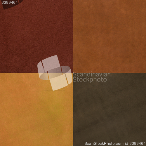 Image of Set of brown leather samples