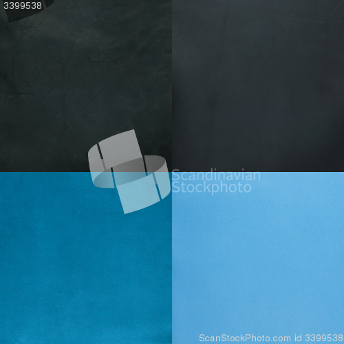 Image of Set of blue leather samples