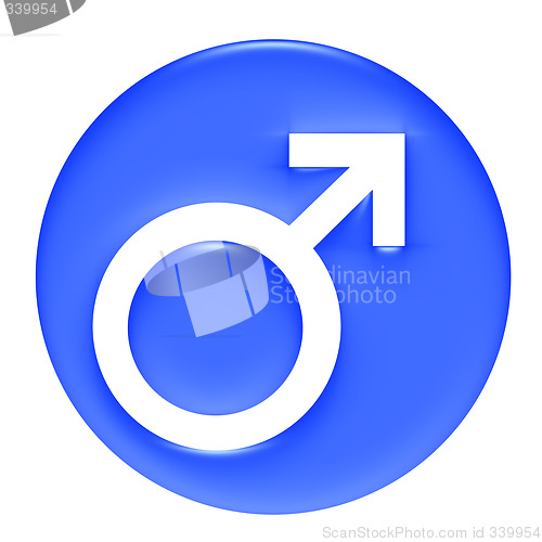 Image of Male Symbol 3D Blue Gel Framed