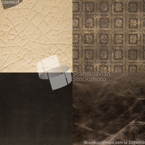 Image of Set of brown leather samples