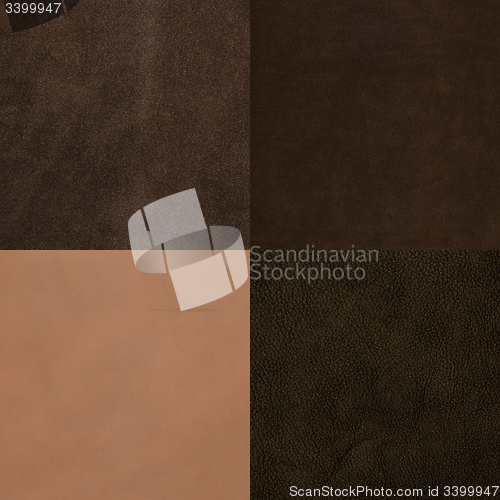 Image of Set of brown leather samples