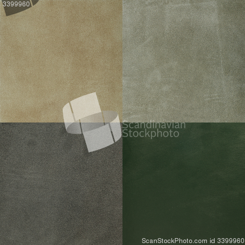 Image of Set of green leather samples