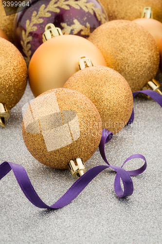 Image of Golden christmas balls