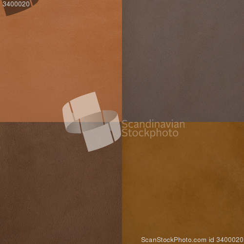 Image of Set of brown leather samples