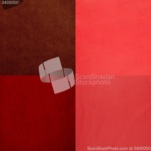 Image of Set of red leather samples