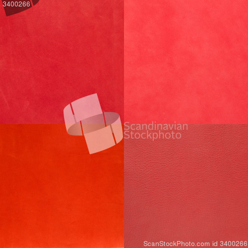 Image of Set of red leather samples