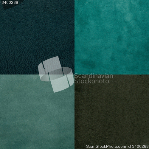 Image of Set of green leather samples