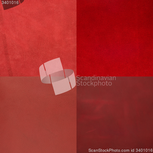 Image of Set of red leather samples