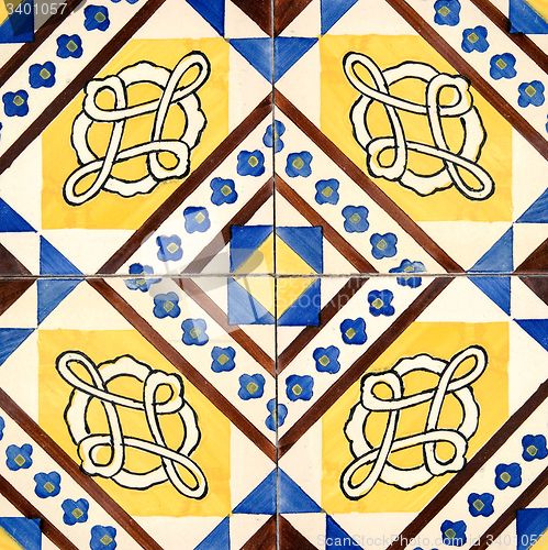 Image of Traditional Portuguese glazed tiles