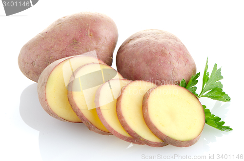 Image of Red sliced potatoes