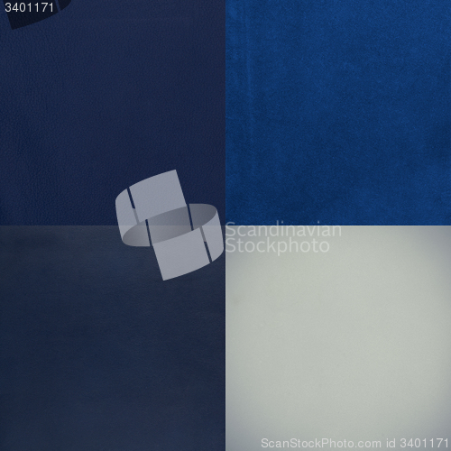 Image of Set of blue leather samples